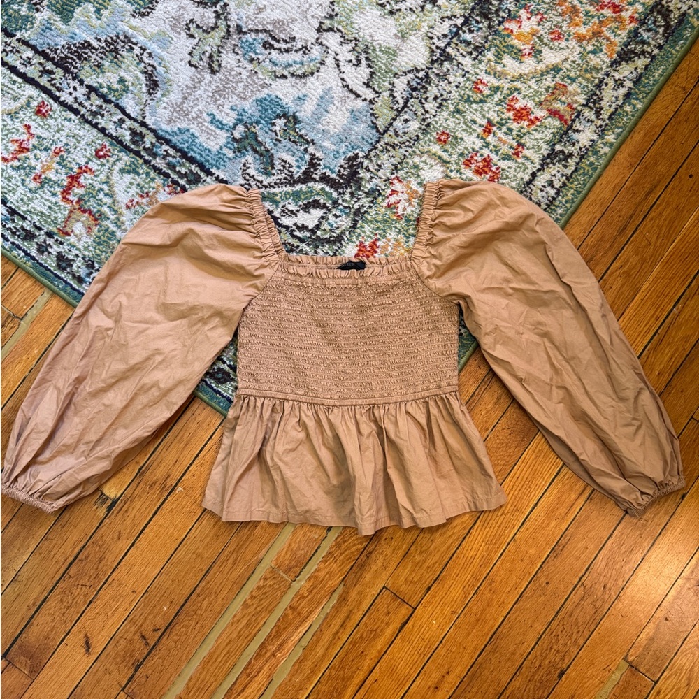 Tan J.Crew Blouse